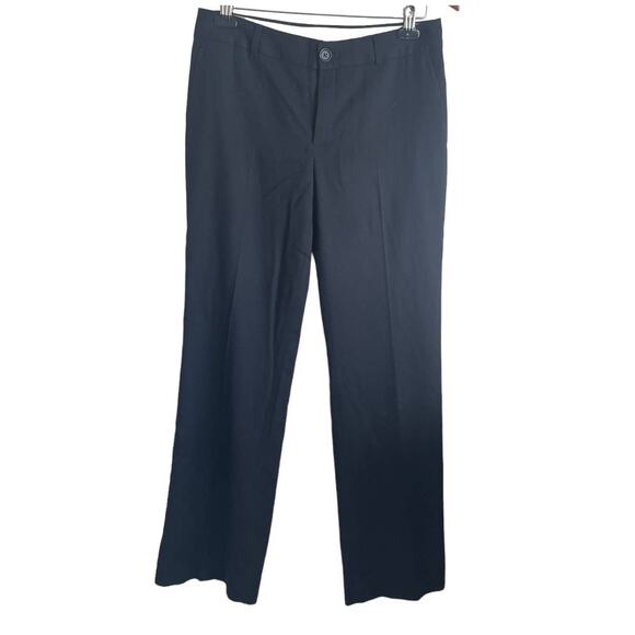 Banana Republic Wool Pants Women 6 Black Straight Leg Classic Office Minimalist - Picture 1 of 10